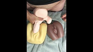 Horny Husband’s Sex Toy Orgy with all of his Fake Pussy/Ass/Mouth Toys, 4 Cumshots drained his Balls