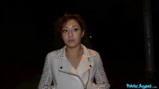 Cute Mexican rubs cum over her ass