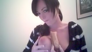 Incredible pornstar eats eclair on webam