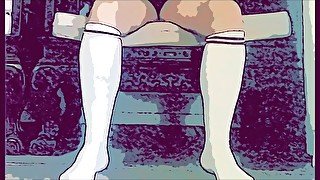 Knee high white socks - Sock fetish - foot worship - Manlyfoot