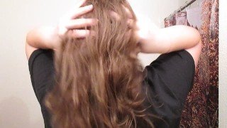Removing a Side Bun with Long Curly Hair