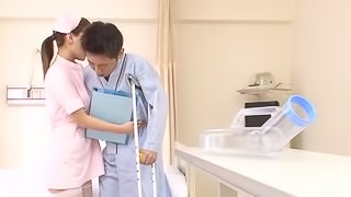 Naughty Asian nurse enjoys a 69 position pussy licking session