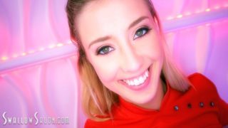 HOT BLONDE HALEY REED POV BLOWJOB and CUM SWALLOW - SWALLOW SALON