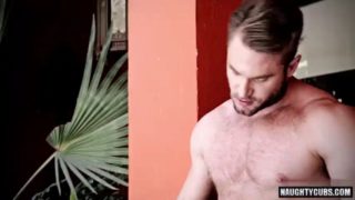 Hairy gay threesome and cumshot