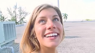 Hot blonde teen girl and her long-lasted blowjob