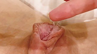 Teasing my Dripping wet juicy pussy and swollen big clit. POV girl masturbating