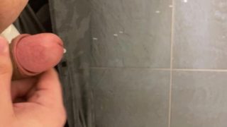 College Teen Masturbating in Public School Bathroom (CAUGHT + HUGE Cumshot)