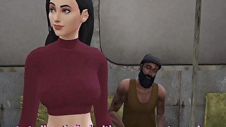 DDSims - Horny Slut Gets by Homeless Men - Sims 4