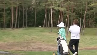 Taking a break from golf to fuck this Japanese cutie