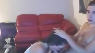 Teen Chick Sucking Dicks on a Webcam Video
