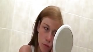 immature masturbating in the WC