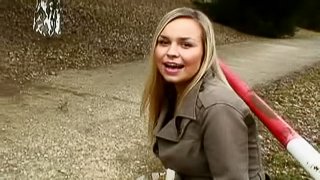 Busty Blonde Babe Takes Off her Clothes in Public for a Reality Porn Video