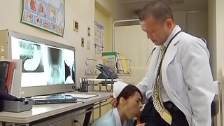 Horny Asian Nurse Gives The Doctor A Sexy Blowjob