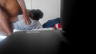 Big-assed black bitch gets fucked in front of a hidden cam