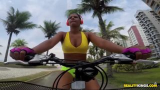 Brazilian diva giuliana leme goes for a bicycle ride before going anal