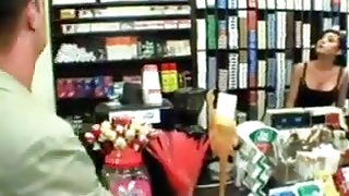 hottie sucks and fucks a little cock
