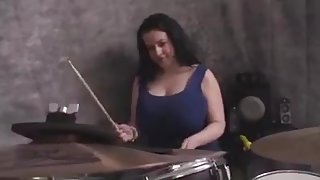 Czech Drummer Leya Plays With Her Huge Tits