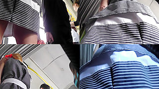 Flabby ass under mini skirt in sexy upskirts video