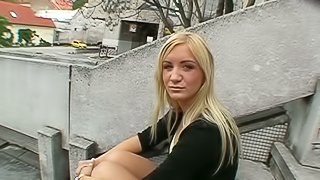Impressive Blowjob and Hardcore Action in Public POV with Stunning Blonde