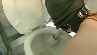 Two nerdy whores get humiliated in a public bathroom