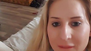 Creampied this horny big titt blonde