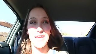Sexy Girl with Glasses Doing Some Very Hot Car Fucking