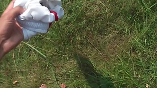 Outdoor student sex party movie scene closeups of engulf and fuck