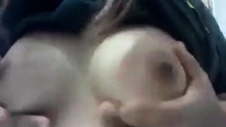 Koren teen shows off bif tits in cam