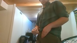 Roommate Comes to the Door DurIng Clothed Jerk