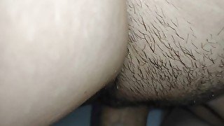 Tight Hairy Pussy Fucked and Creampied by Huge Cock - CLOSE UP