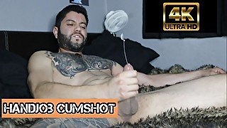 Sexy Latino Watching Porn Blowing His Load Handjob Cumshot