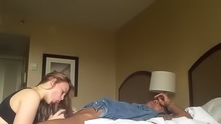 Horny amateur wild chick jumps on BBC and make him cum