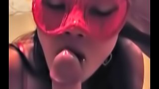 Asian gives passionation blowjob to new BF