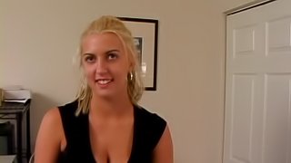Blonde babe with big tits gets nailed in the office.