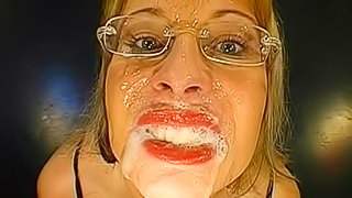 Sweet librarian is absolutely insane from cum