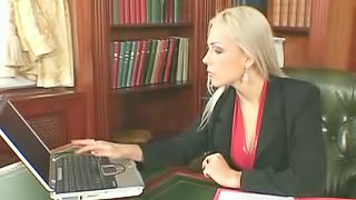 Veronica Carso rides big hard cock in an office