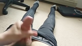 Young Male Teen Jerking Off In Compression Pants