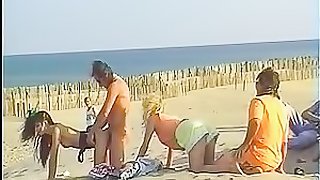 Babes Get Fucked and Facialized in Voyeur Orgy At the Beach - Retro Porn