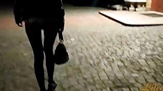 Naked walks in the city at night. Full version. In pantyhose and without. Many witnesses.