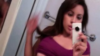 Busty Teen Hottie Shows Her Big Tits While Taking Selfie