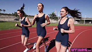 Lesbian eighteen years old athletes tasted vaginas after workout