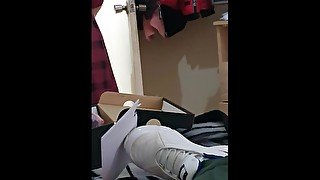 Step mom in jeans fucked into step son room for money