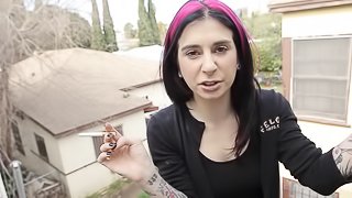 Lustful punk pornstar Joanna Angel having an outdoor orgasm