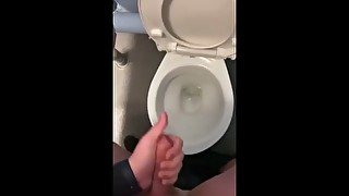 Playing with myself in the public toilets with big cumshot