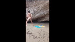 So horny and free... Public beach masturbation