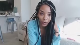 Sexy ebony masturbating on cam