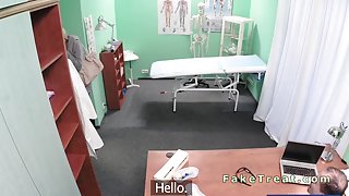 Doctor fucks patient from behind in fake hospital