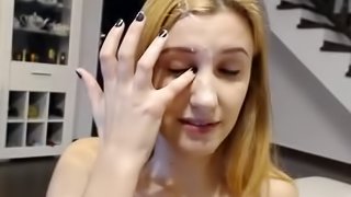Amateur wife got her facial cumshot on webcam