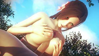 Aerith SUCKED A BIG DICK RIGHT IN THE PARK  3D Hentai Final Fantasy VII