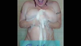 Big Soapy Boobs and Ass Hot MILF in Shower